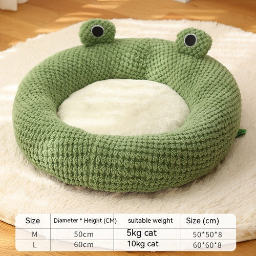 Pet Cat Dog Nest Little Frog Series Warm Plush Mat Autumn Winter Pet